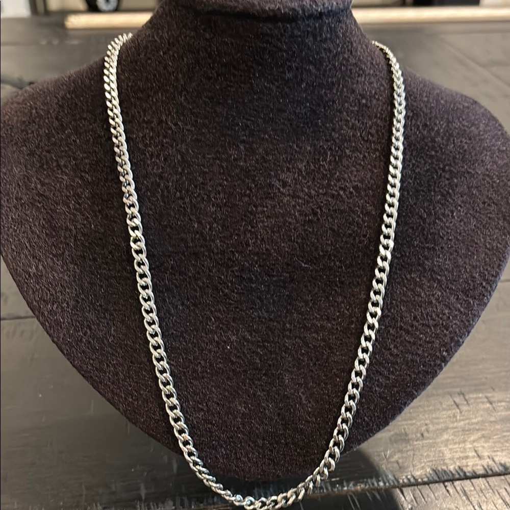 Men's Stainless Steel Silver Cuban Link Chain Necklace